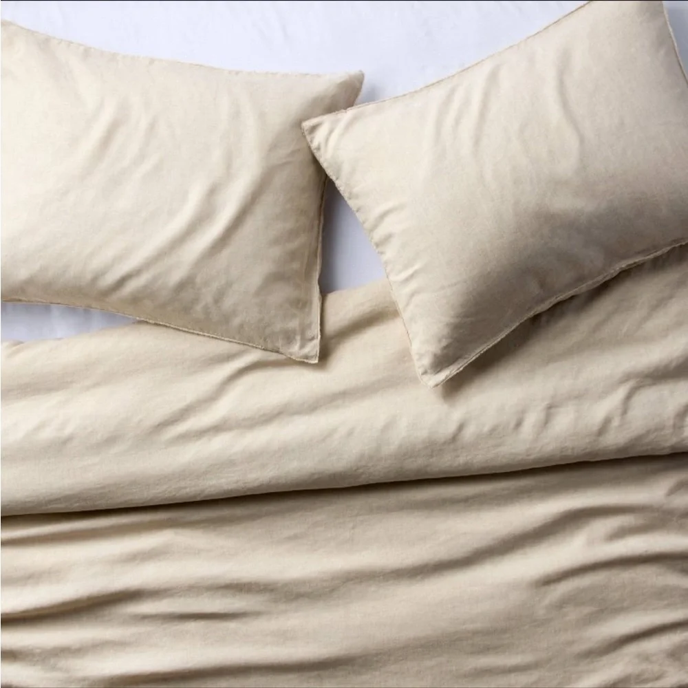 NWT Full/Queen 100% Linen Duvet Set Natural- Casaluna